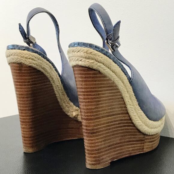 Mark James by Badgley Mischka Magnolia Wedge Platform Sandal Heels Suede Leather - Picture 9 of 16